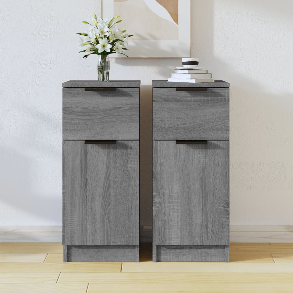 Sideboards 2 pcs Grey Sonoma 30x30x70 cm Engineered Wood