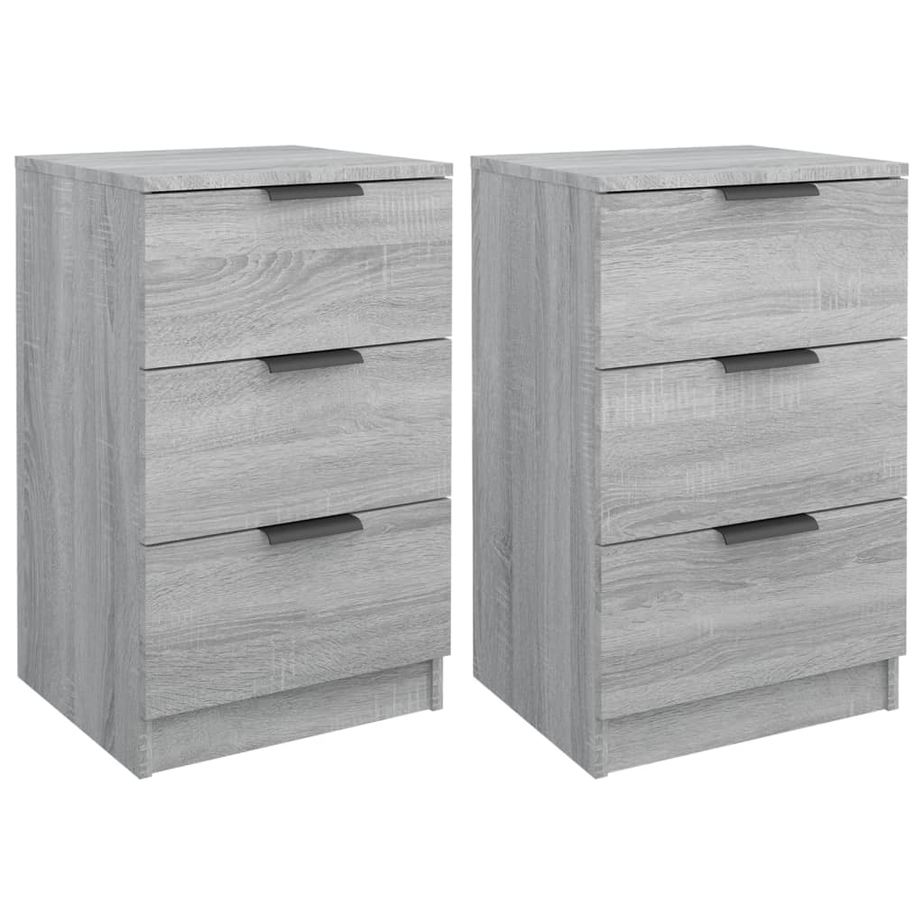 Bedside Cabinets 2 pcs Grey Sonoma 40x36x65 cm