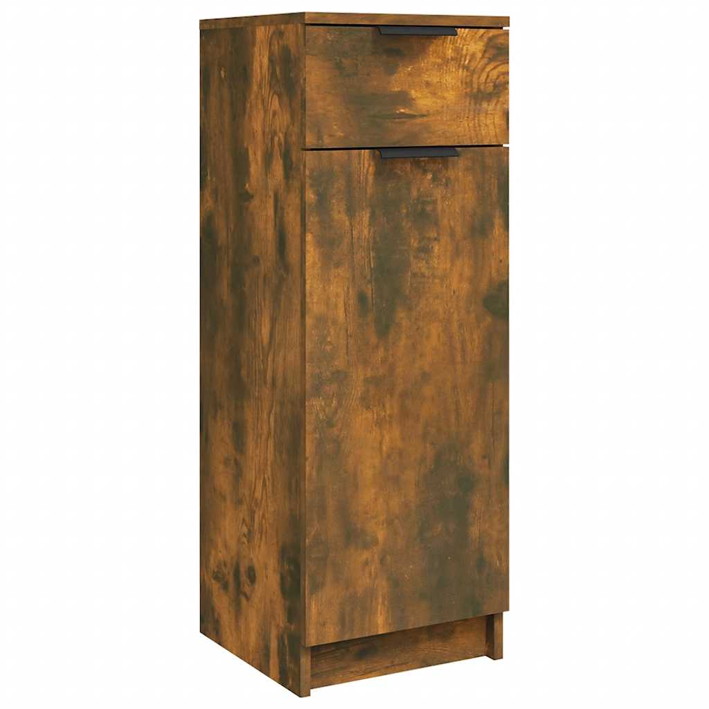 Bathroom Cabinet Smoked Oak 32x34x90 cm Engineered Wood