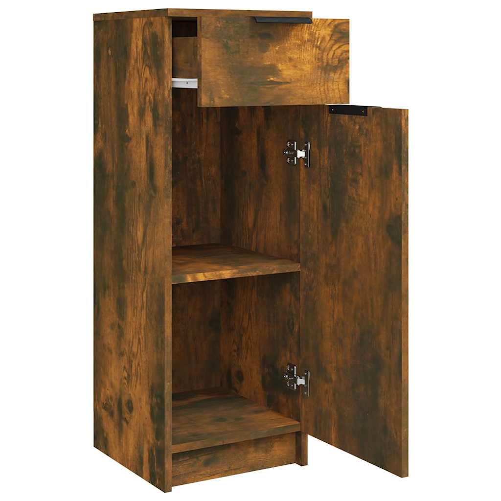 Bathroom Cabinet Smoked Oak 32x34x90 cm Engineered Wood