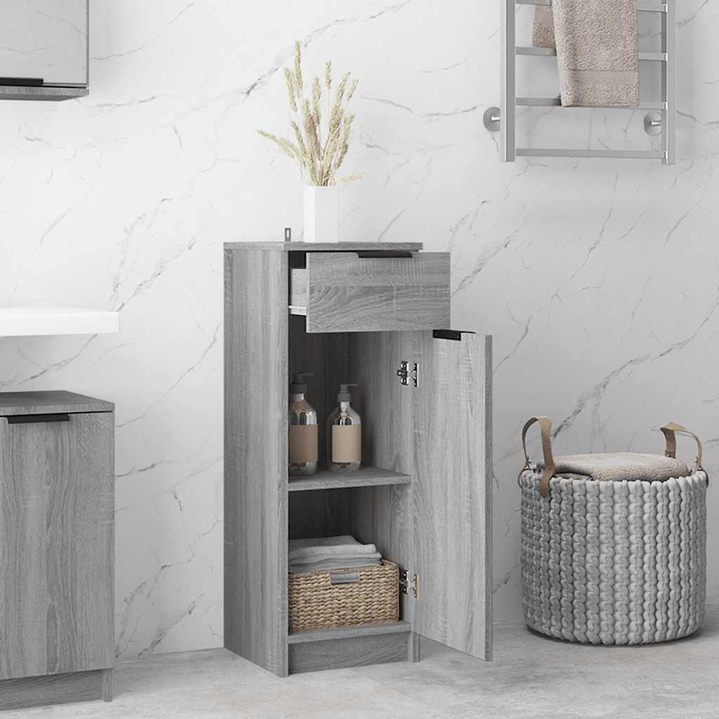 Bathroom Cabinet Grey Sonoma 32x34x90 cm Engineered Wood
