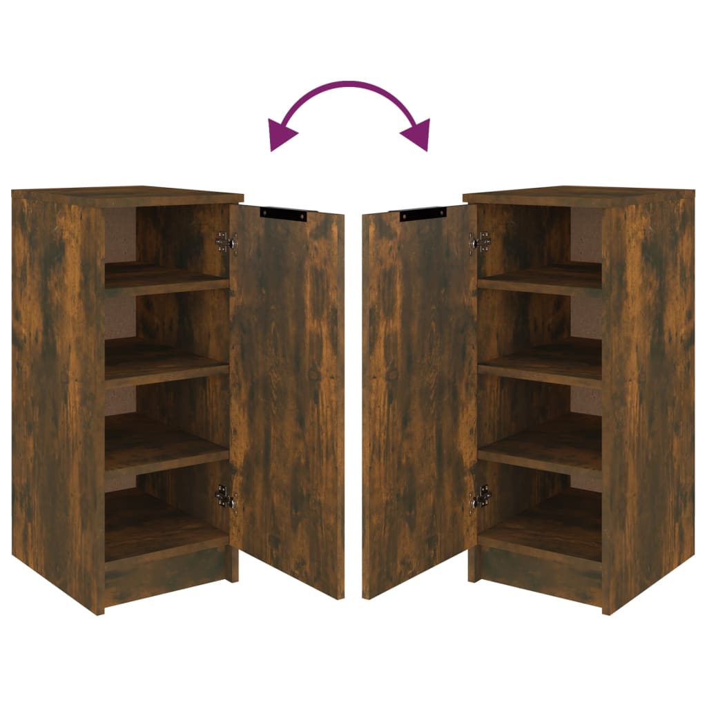 Shoe Cabinet Smoked Oak 30x35x70 cm Engineered Wood