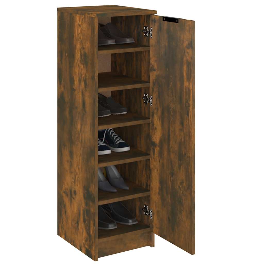 Shoe Cabinet Smoked Oak 30x35x100 cm Engineered Wood