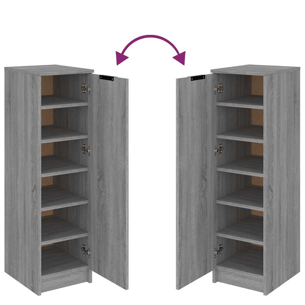 Shoe Cabinet Grey Sonoma 30x35x100 cm Engineered Wood