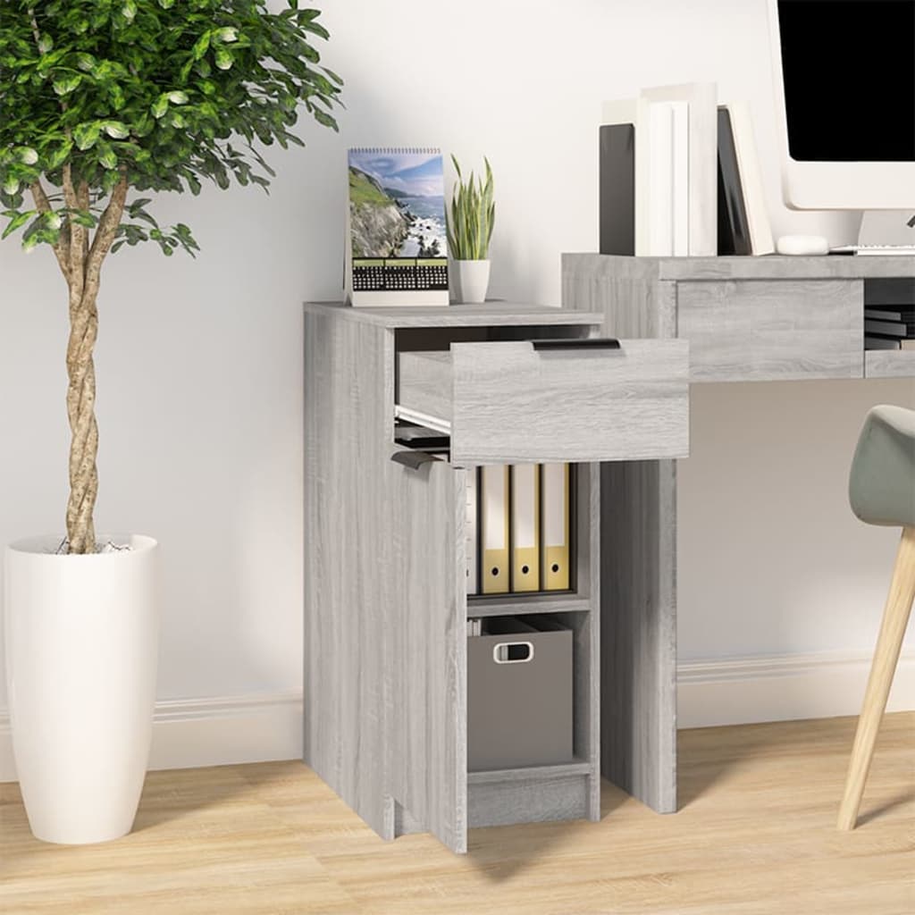 Desk Cabinet Grey Sonoma 33.5x50x75 cm Engineered Wood