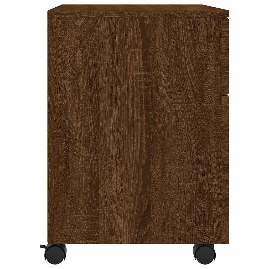 Mobile File Cabinet with Wheels Brown Oak 45x38x54 cm Engineered Wood