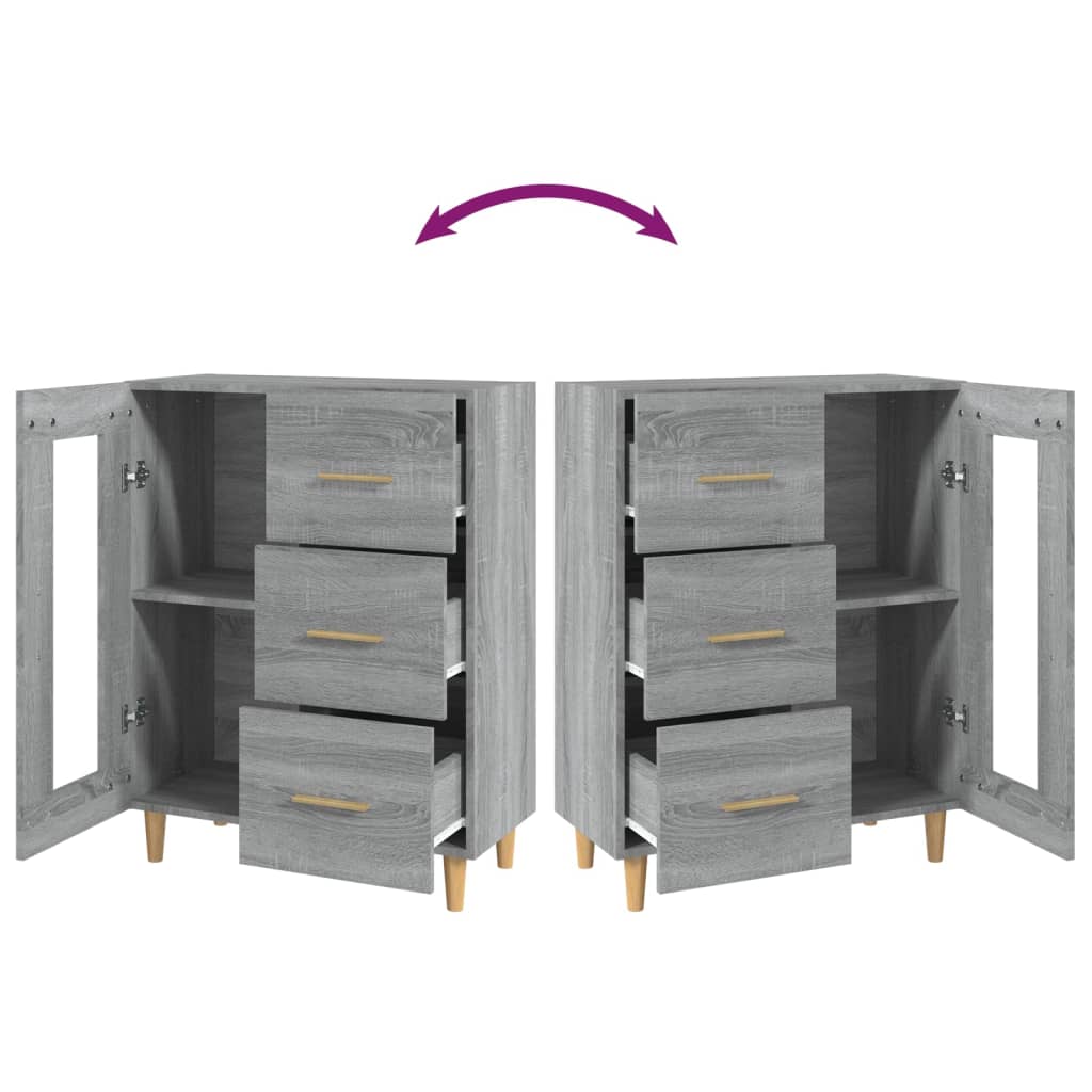 Sideboard Grey Sonoma 69,5x34x90 cm Engineered Wood