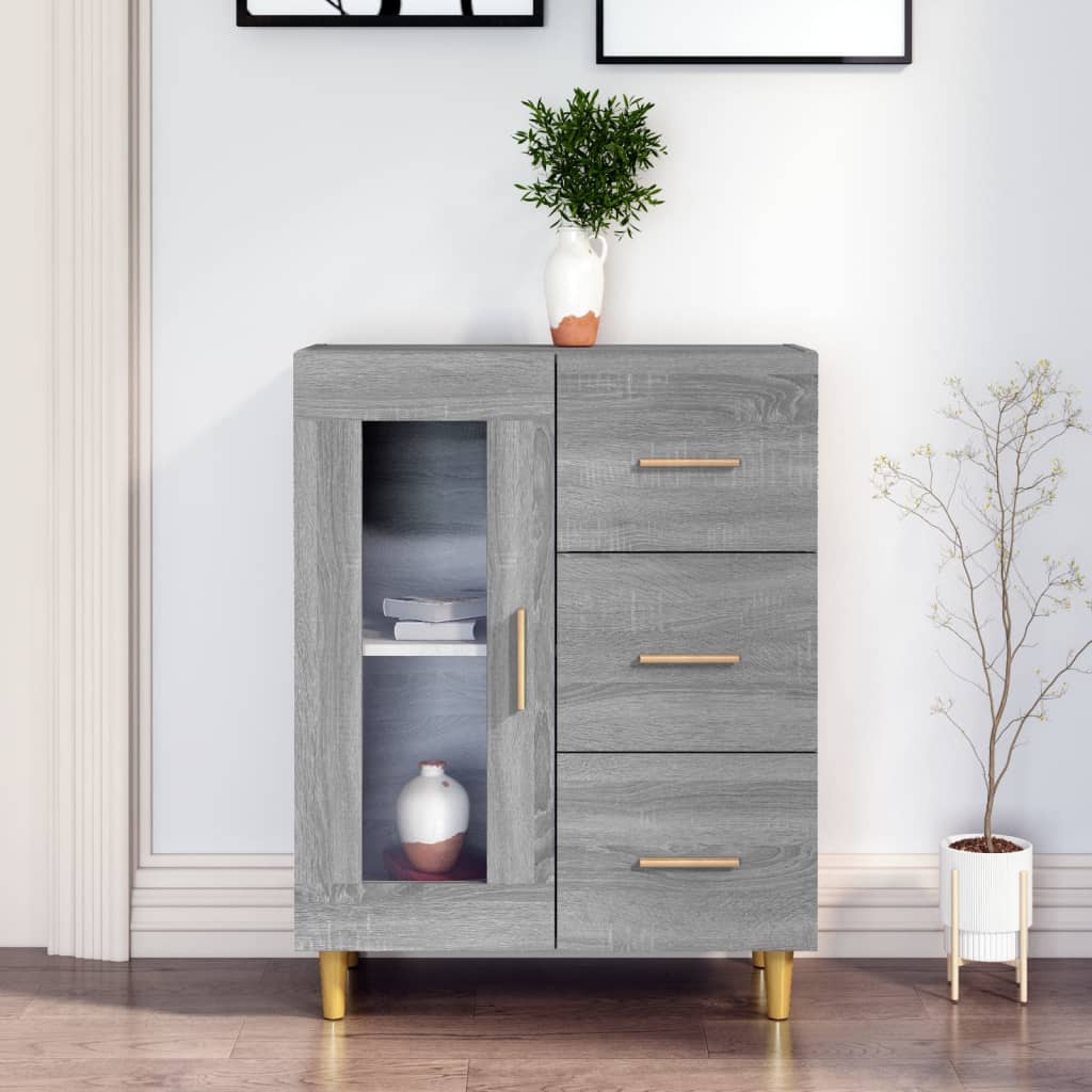 Sideboard Grey Sonoma 69,5x34x90 cm Engineered Wood