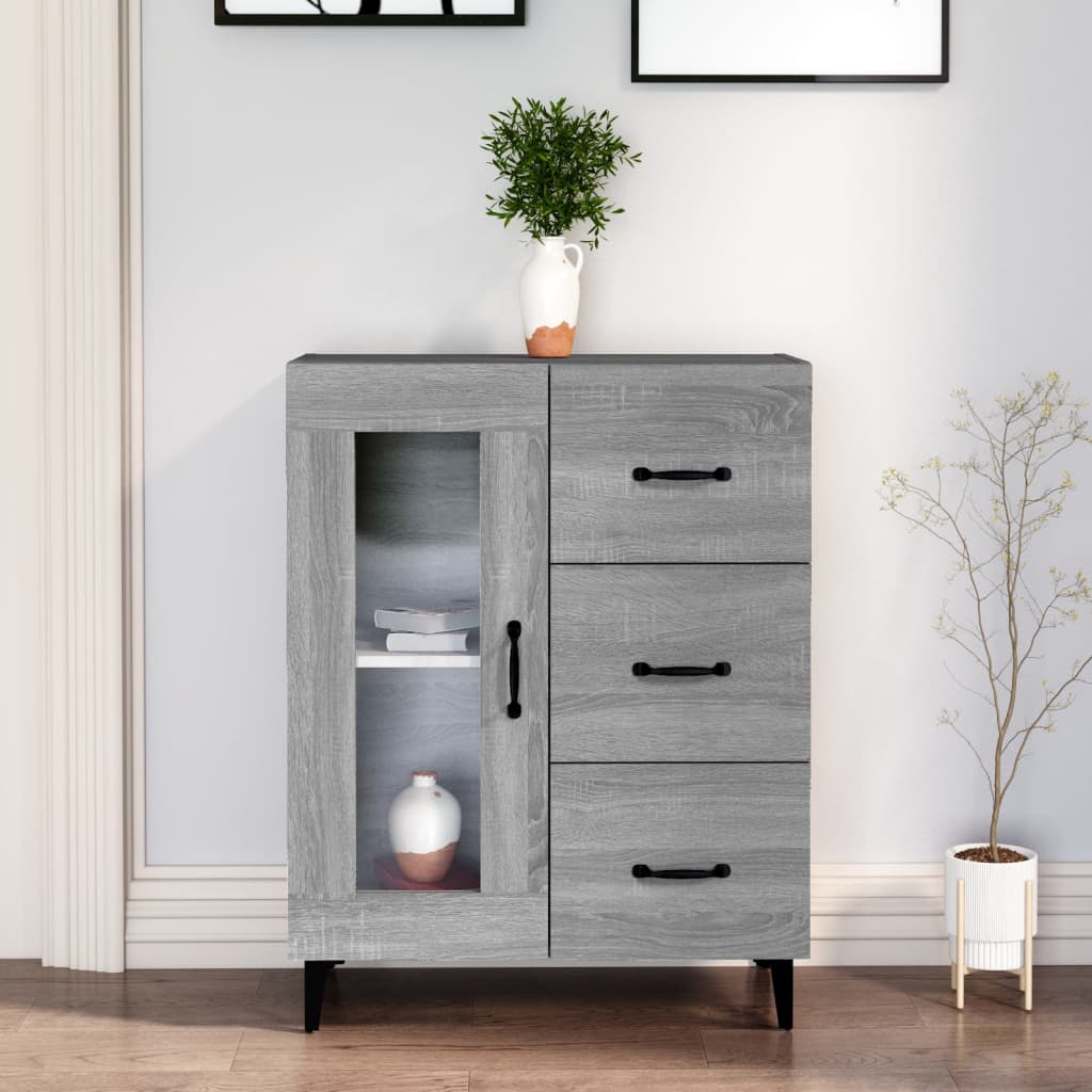 Sideboard Grey Sonoma 69.5x34x90 cm Engineered Wood