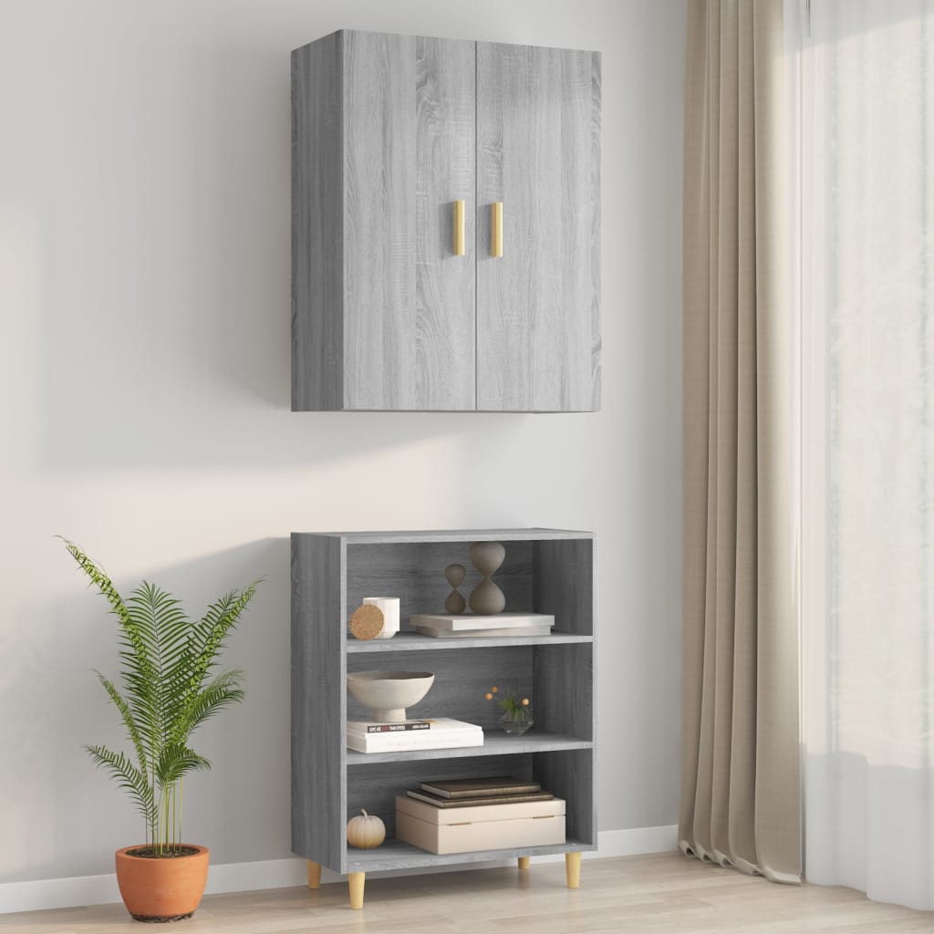 Hanging Wall Cabinet Grey Sonoma 69.5x34x90 cm