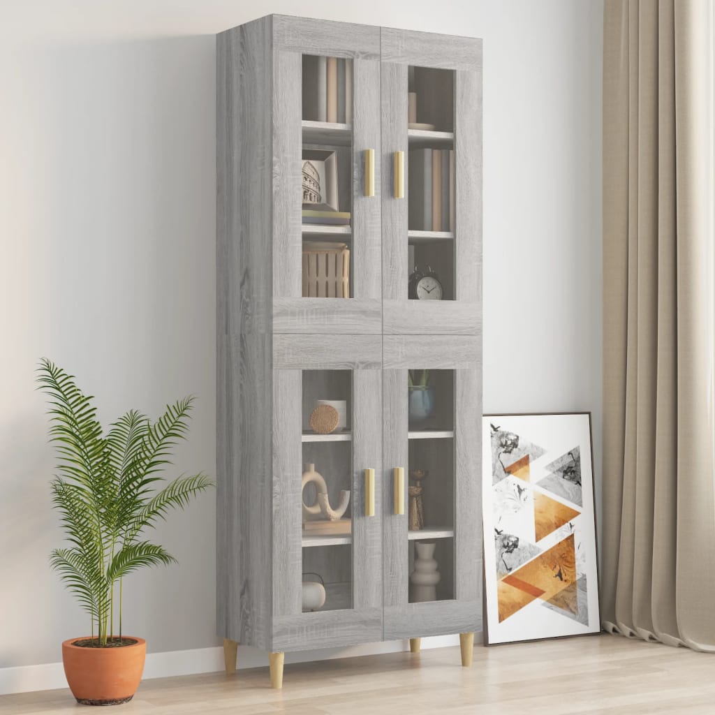 Hanging Wall Cabinet Grey Sonoma 69.5x34x90 cm