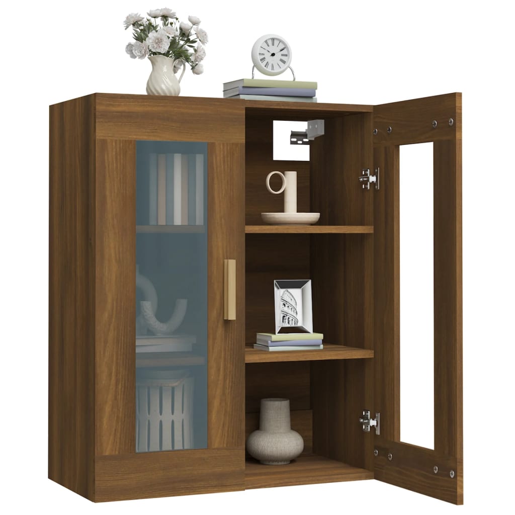 Hanging Wall Cabinet Brown Oak 69.5x34x90 cm