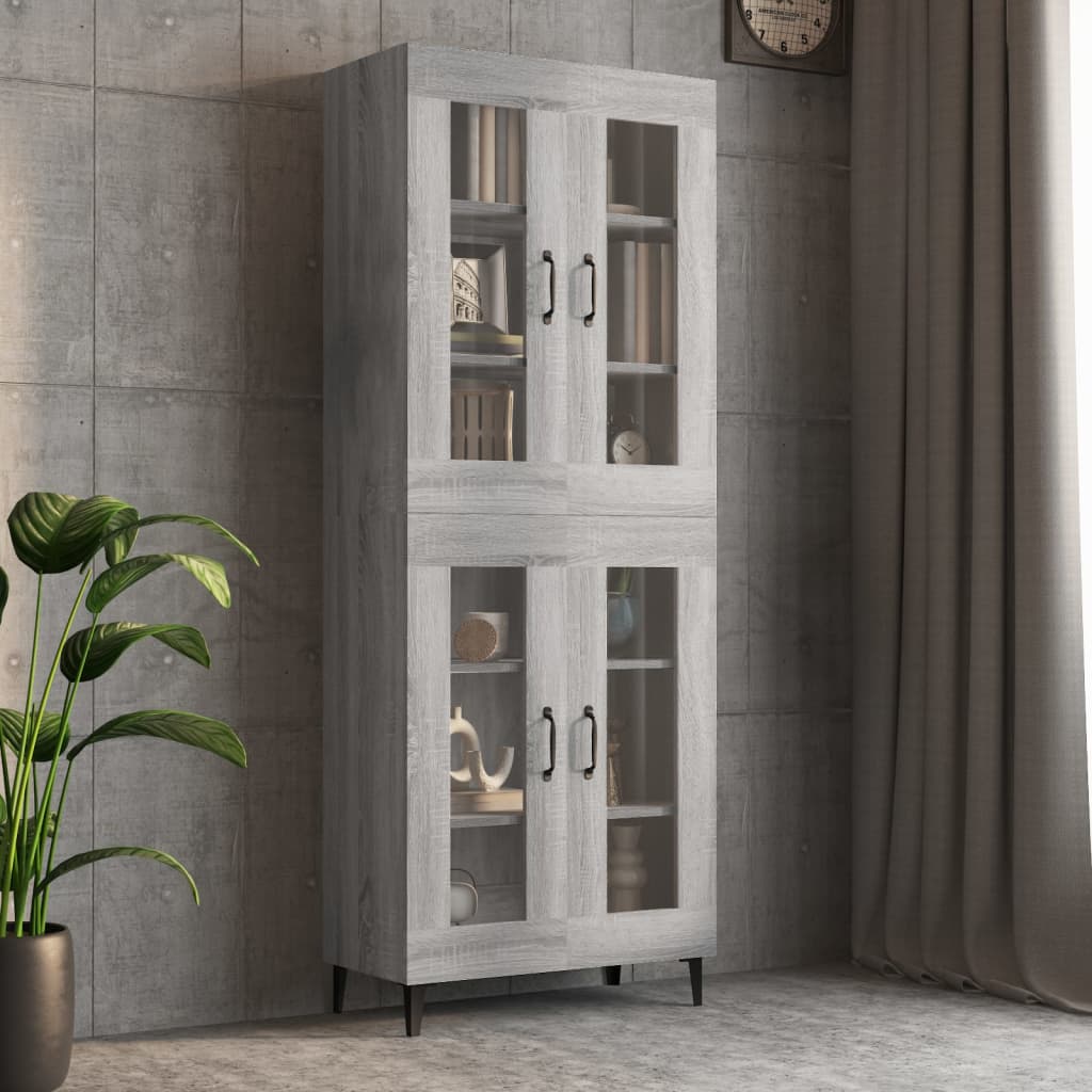 Hanging Wall Cabinet Grey Sonoma 69.5x34x90 cm