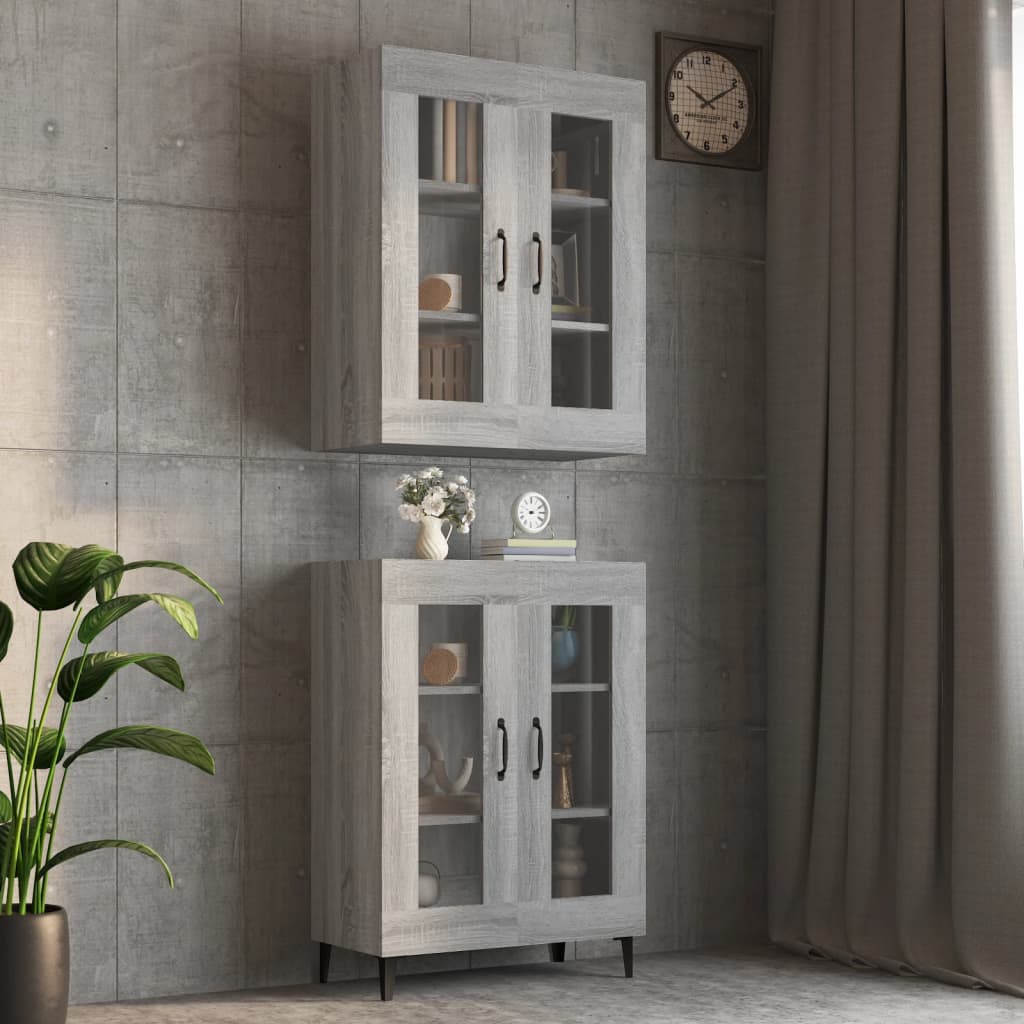 Hanging Wall Cabinet Grey Sonoma 69.5x34x90 cm