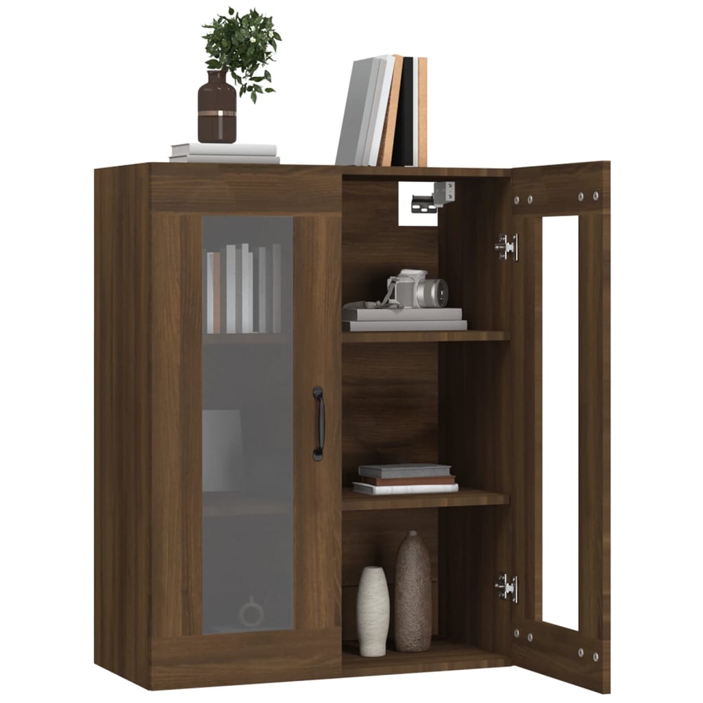 Hanging Wall Cabinet Brown Oak 69.5x34x90 cm