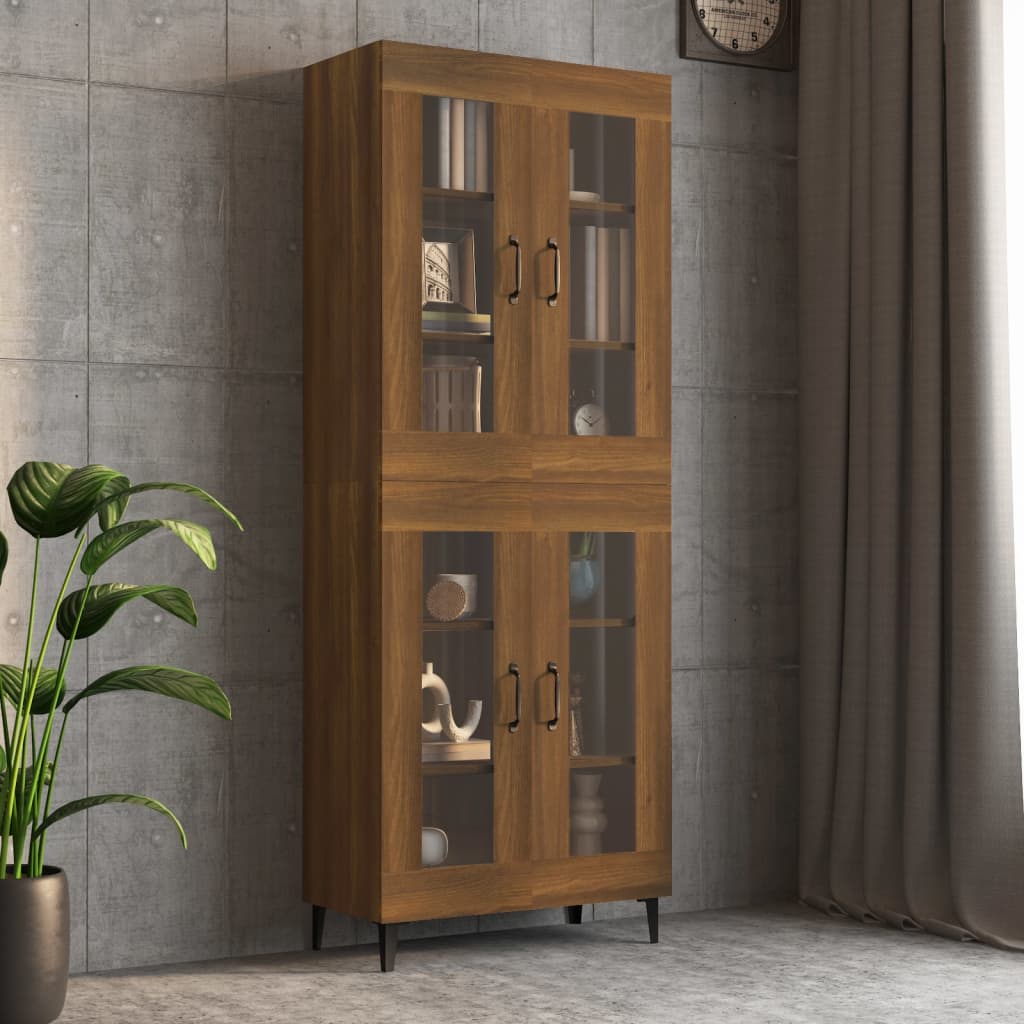 Hanging Wall Cabinet Brown Oak 69.5x34x90 cm