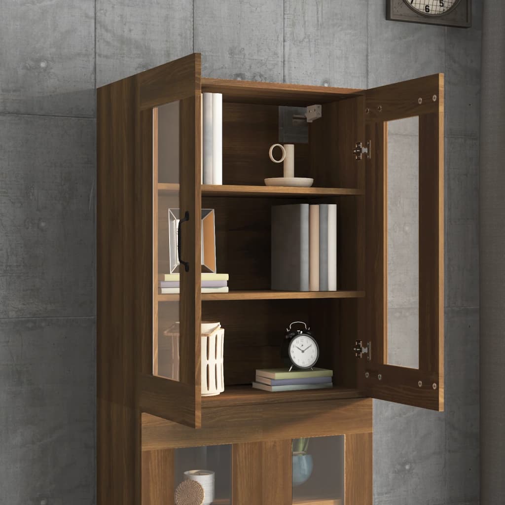 Hanging Wall Cabinet Brown Oak 69.5x34x90 cm