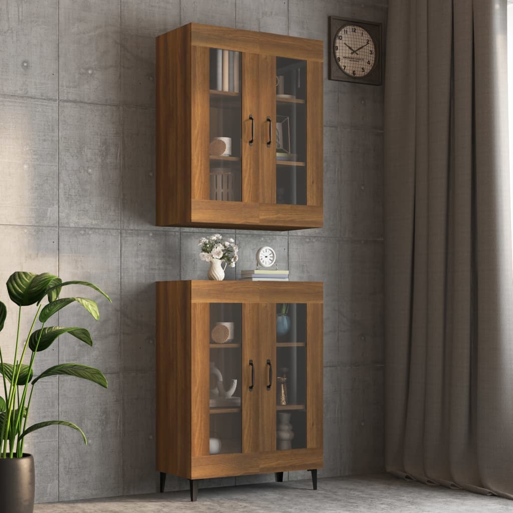 Hanging Wall Cabinet Brown Oak 69.5x34x90 cm