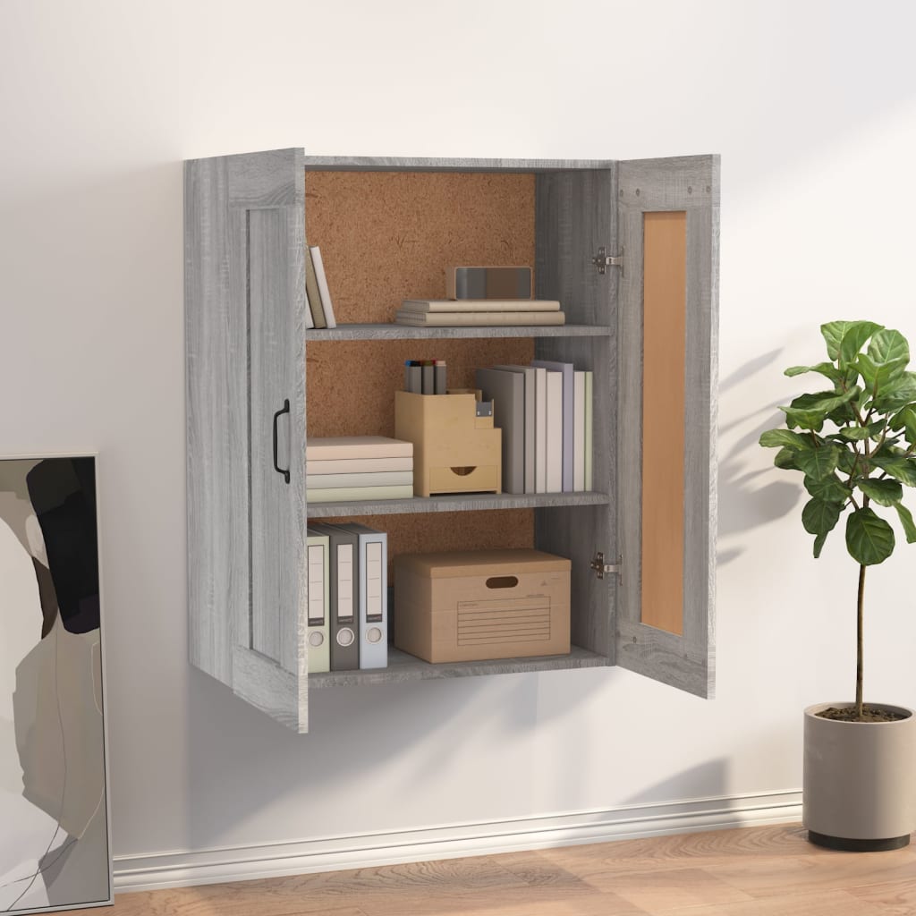 Hanging Wall Cabinet Grey Sonoma 69.5x32.5x90 cm