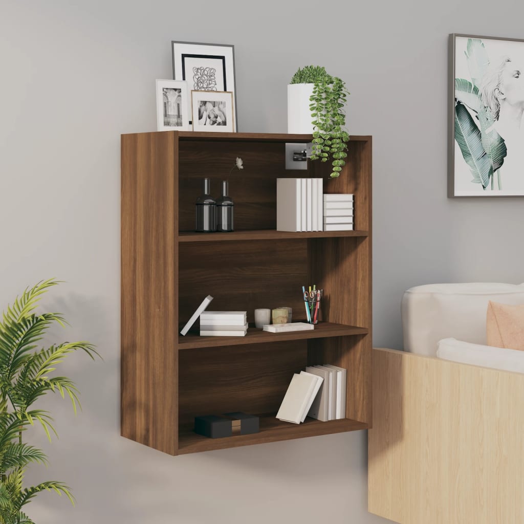 Hanging Wall Cabinet Brown Oak 69.5x32.5x90 cm