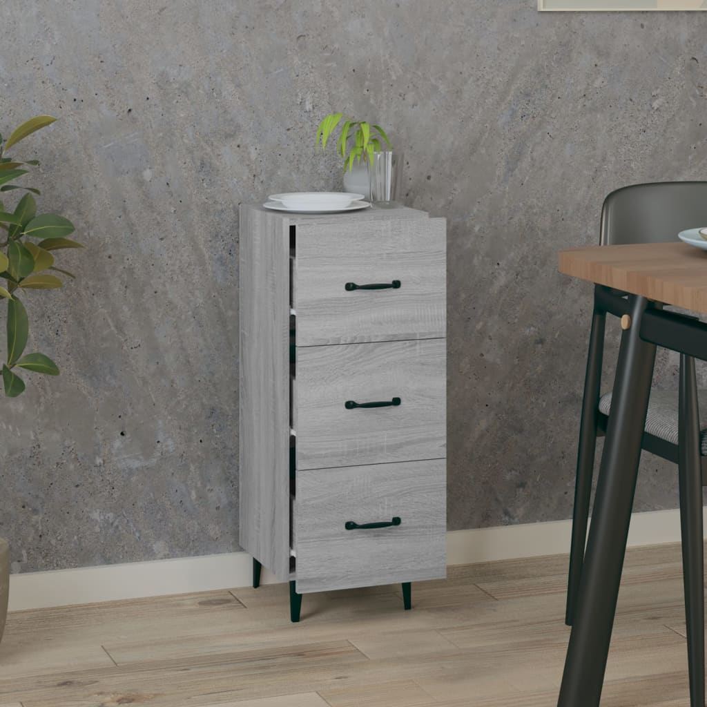 Sideboard Grey Sonoma 34.5x34x90 cm Engineered Wood