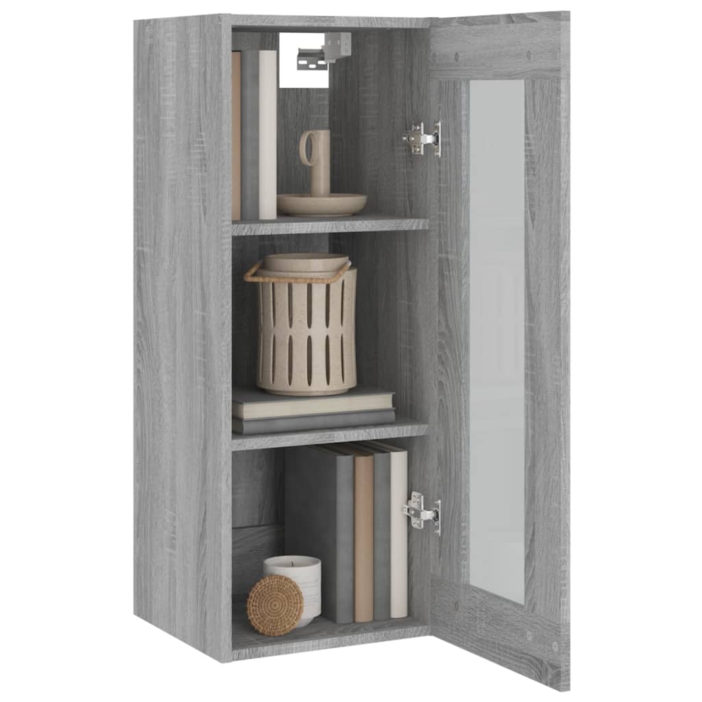 Hanging Wall Cabinet Grey Sonoma 34.5x34x90 cm