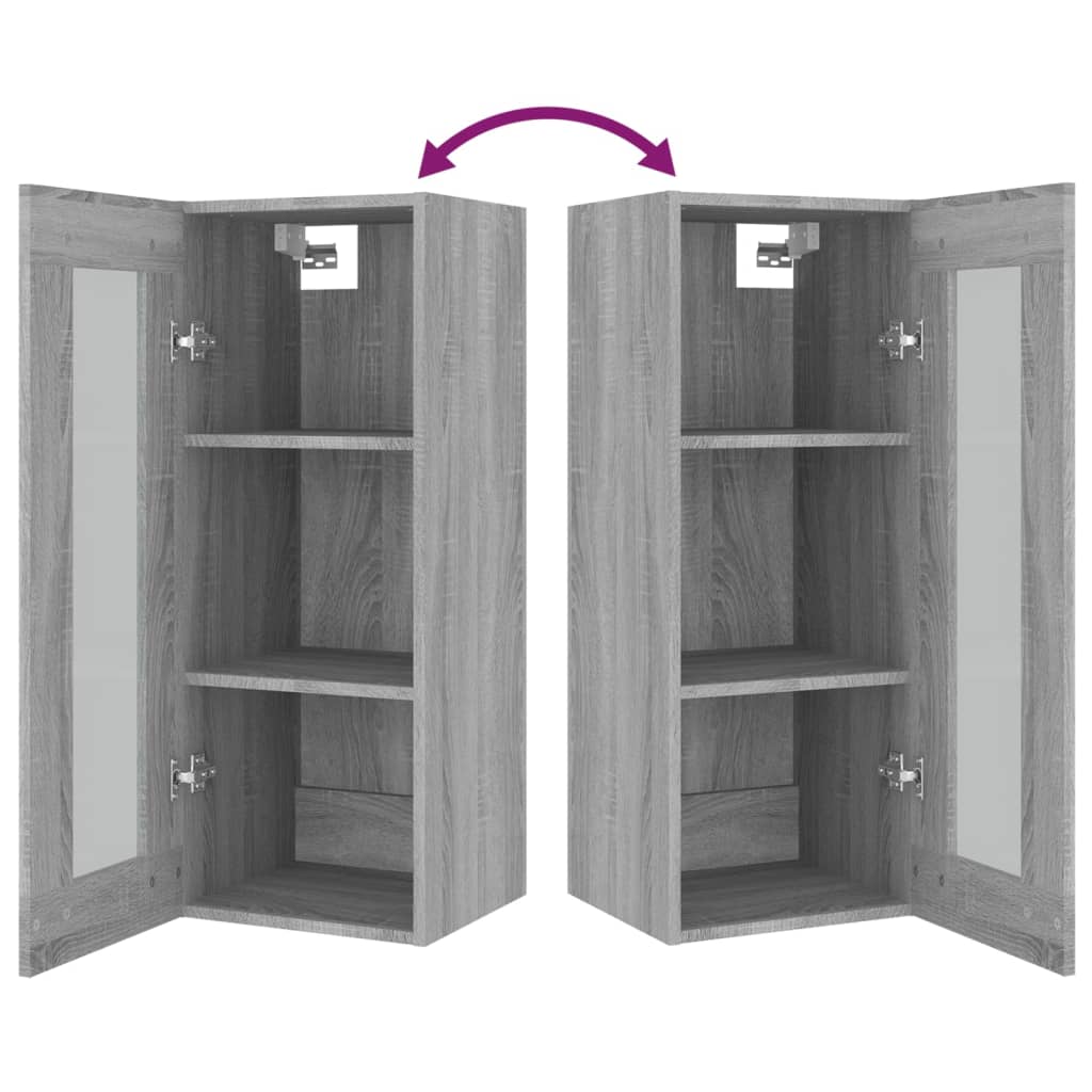 Hanging Wall Cabinet Grey Sonoma 34.5x34x90 cm