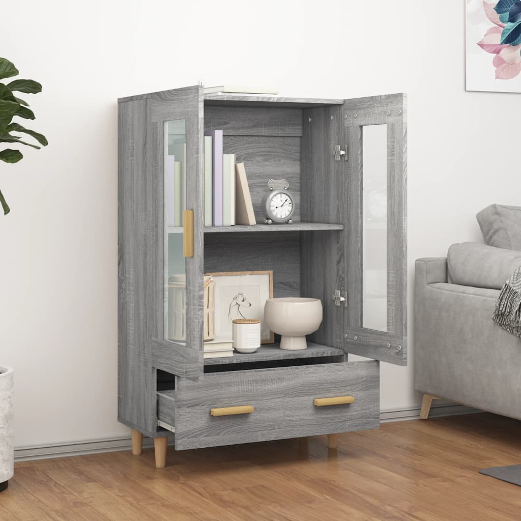 Highboard Grey Sonoma 70x31x115 cm Engineered Wood