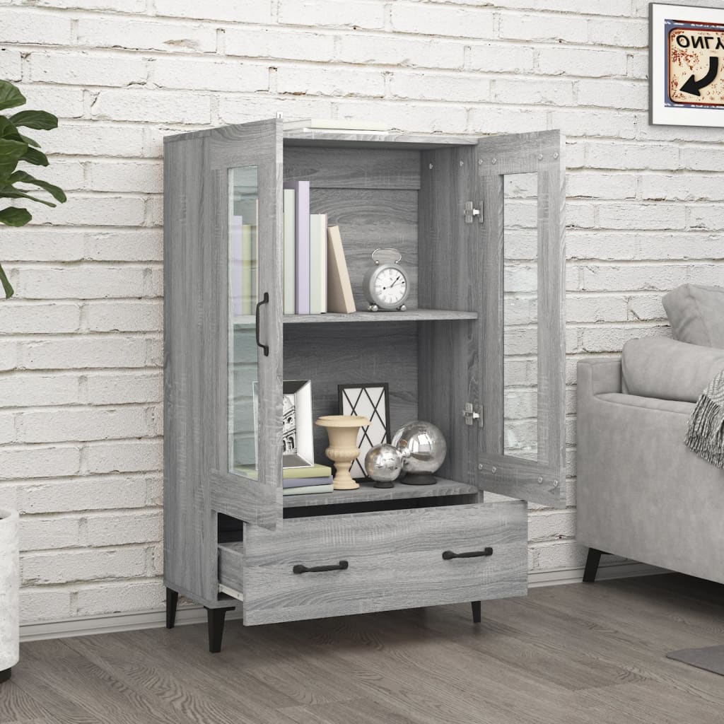 Highboard Grey Sonoma 70x31x115 cm Engineered Wood