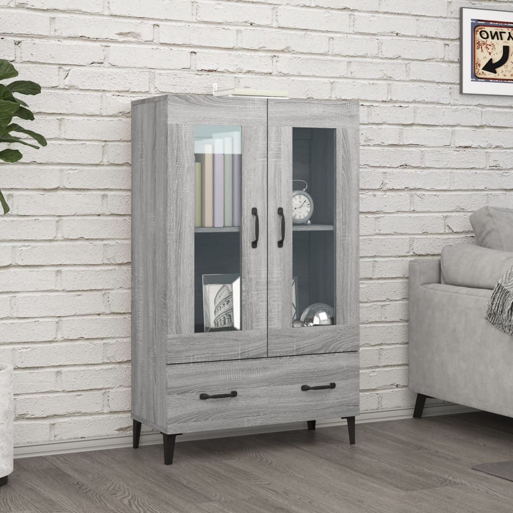 Highboard Grey Sonoma 70x31x115 cm Engineered Wood