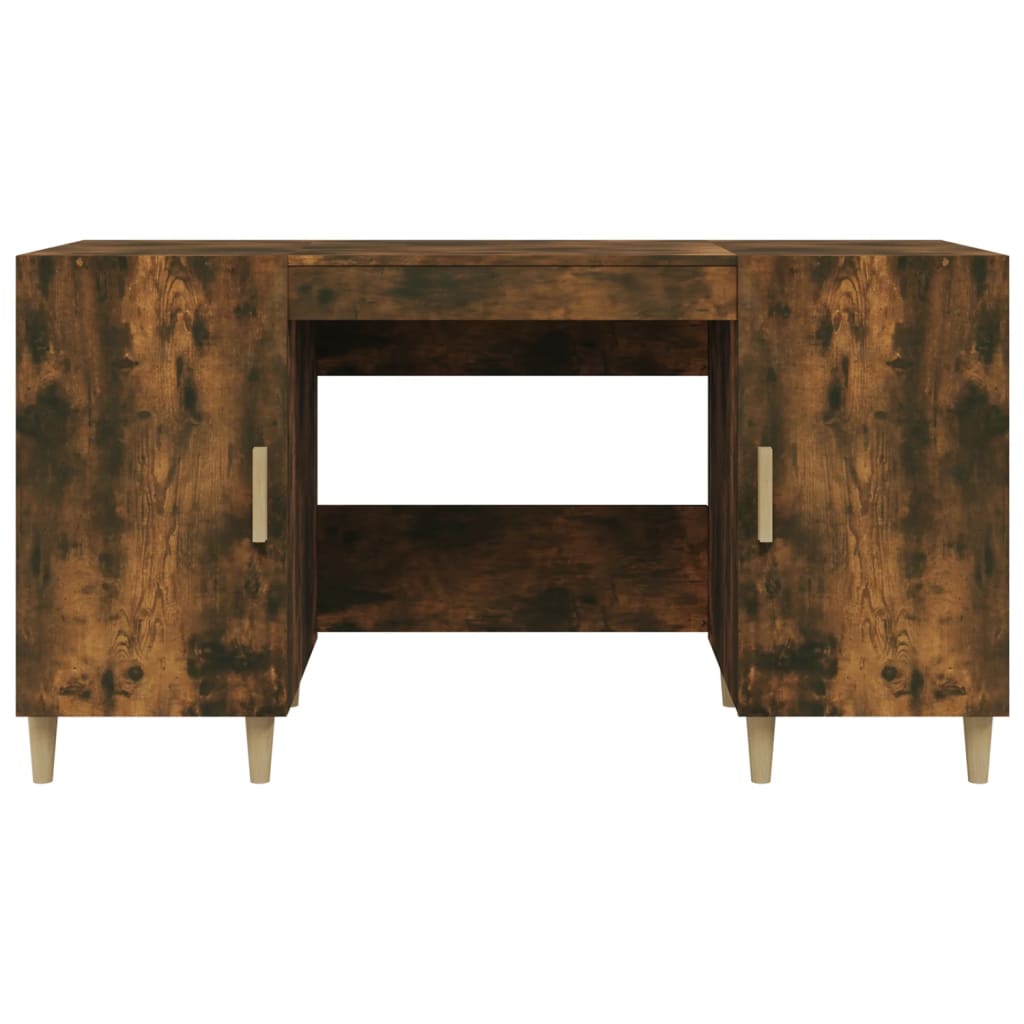 Desk Smoked Oak 140x50x75 cm Engineered Wood