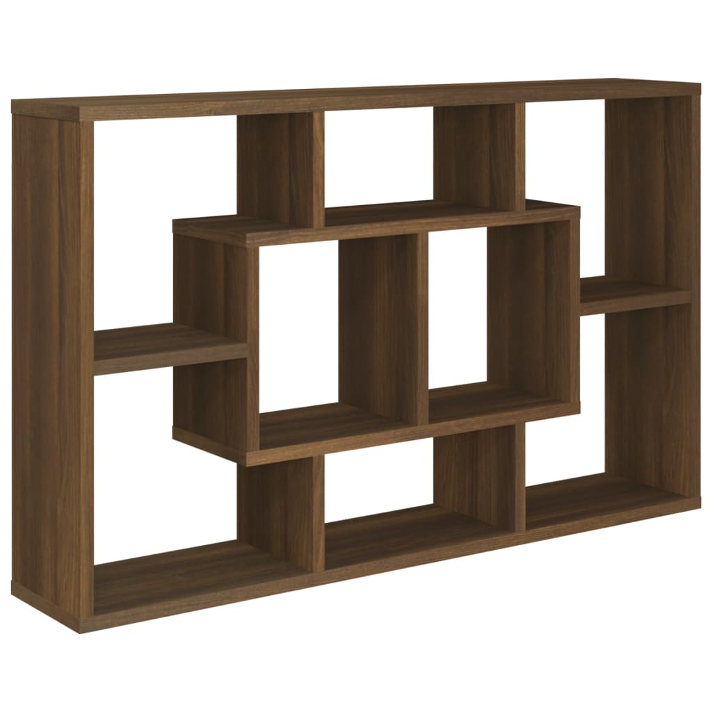 Wall Shelf Brown Oak 85x16x52.5 cm Engineered Wood