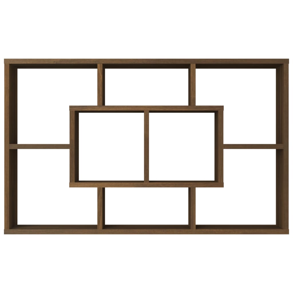 Wall Shelf Brown Oak 85x16x52.5 cm Engineered Wood