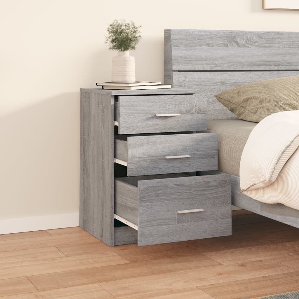 Bed Cabinet Grey Sonoma 40x40x63 cm Engineered Wood