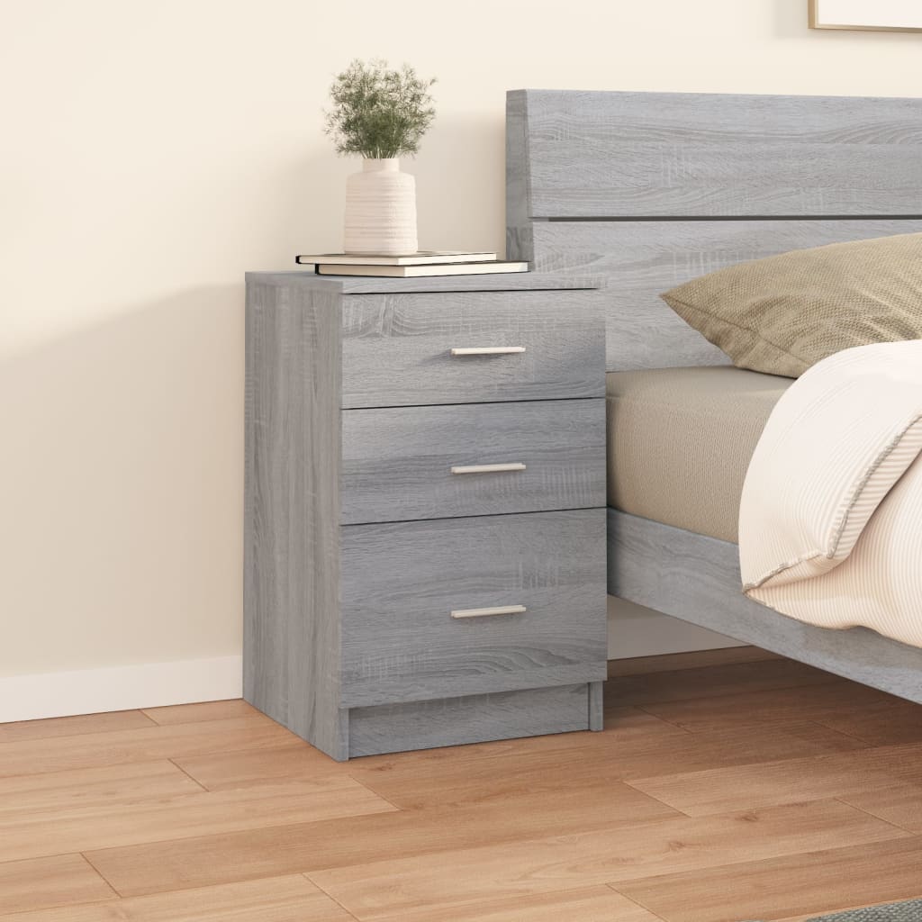 Bed Cabinet Grey Sonoma 40x40x63 cm Engineered Wood