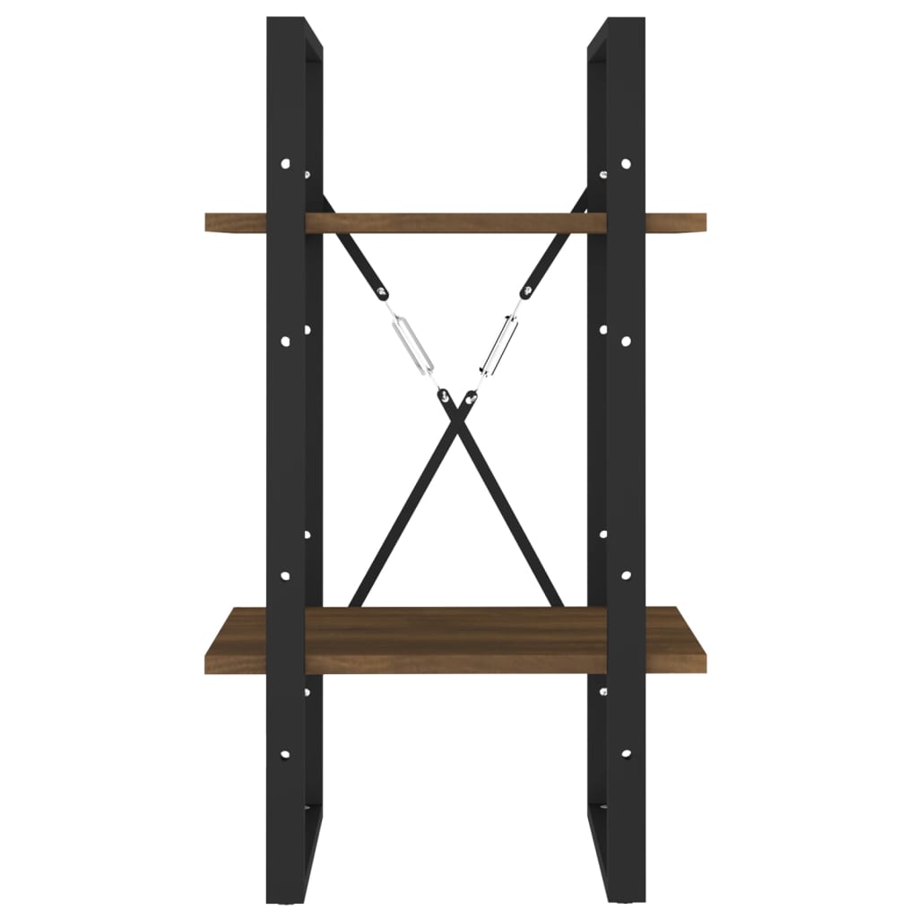 2-Tier Book Cabinet Brown Oak 40x30x70 cm Engineered Wood