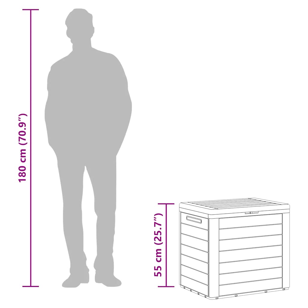 Garden Storage Box Brown 58.5x46x55 cm Polypropylene