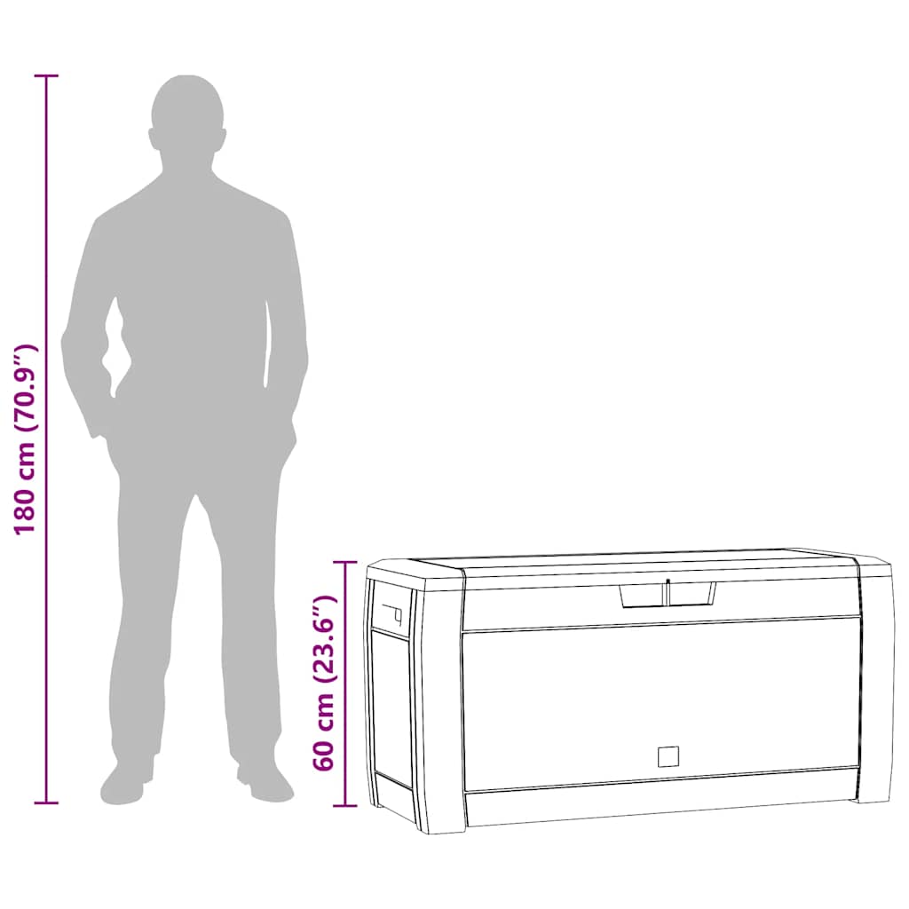 Garden Storage Box Anthracite 119x48x60 cm Polypropylene