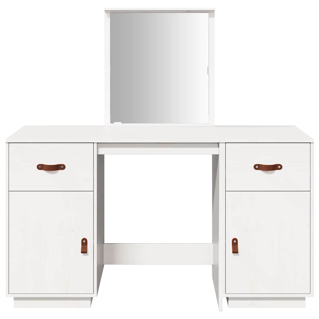 Dressing Table Set With A Mirror Solid Wood Pine