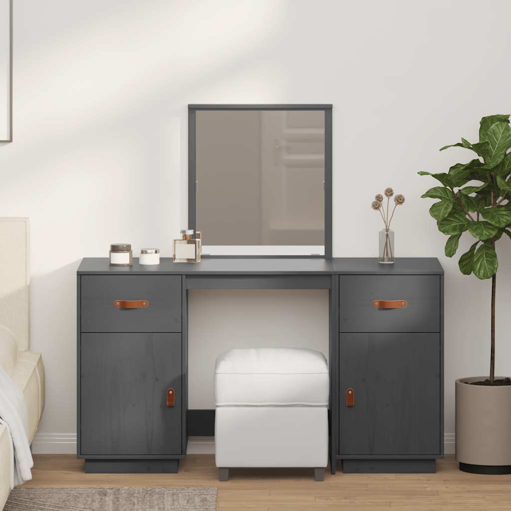 Dressing Table Set With A Mirror Solid Wood Pine