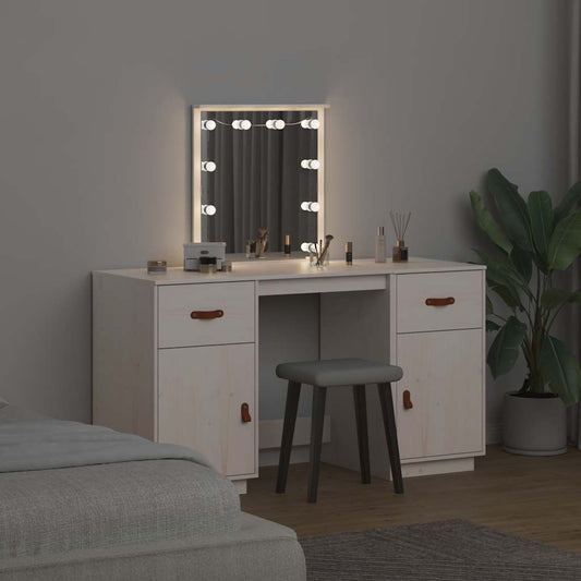 Dressing Table Set With Led Solid Wood Pine