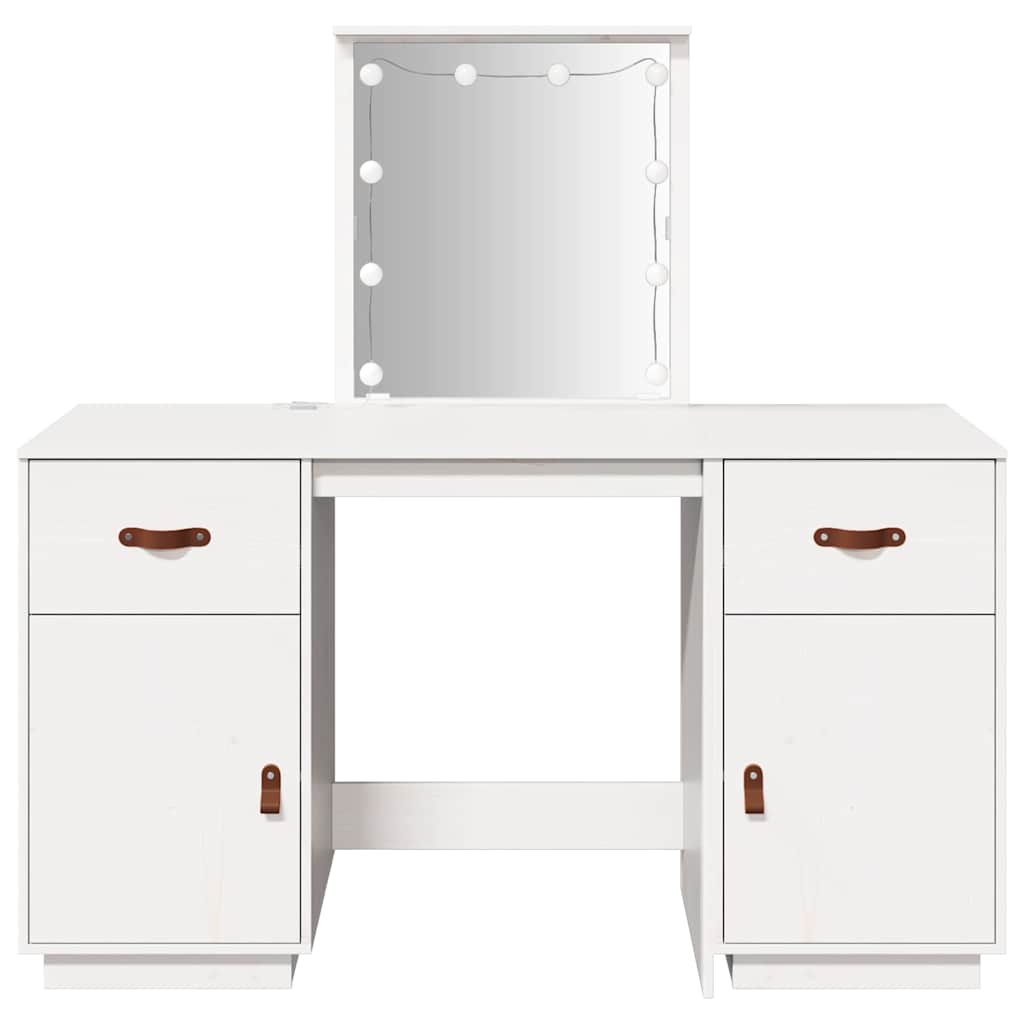Dressing Table Set With Led Solid Wood Pine