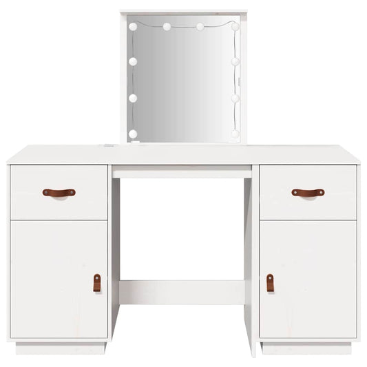 Dressing Table Set With Led Solid Wood Pine