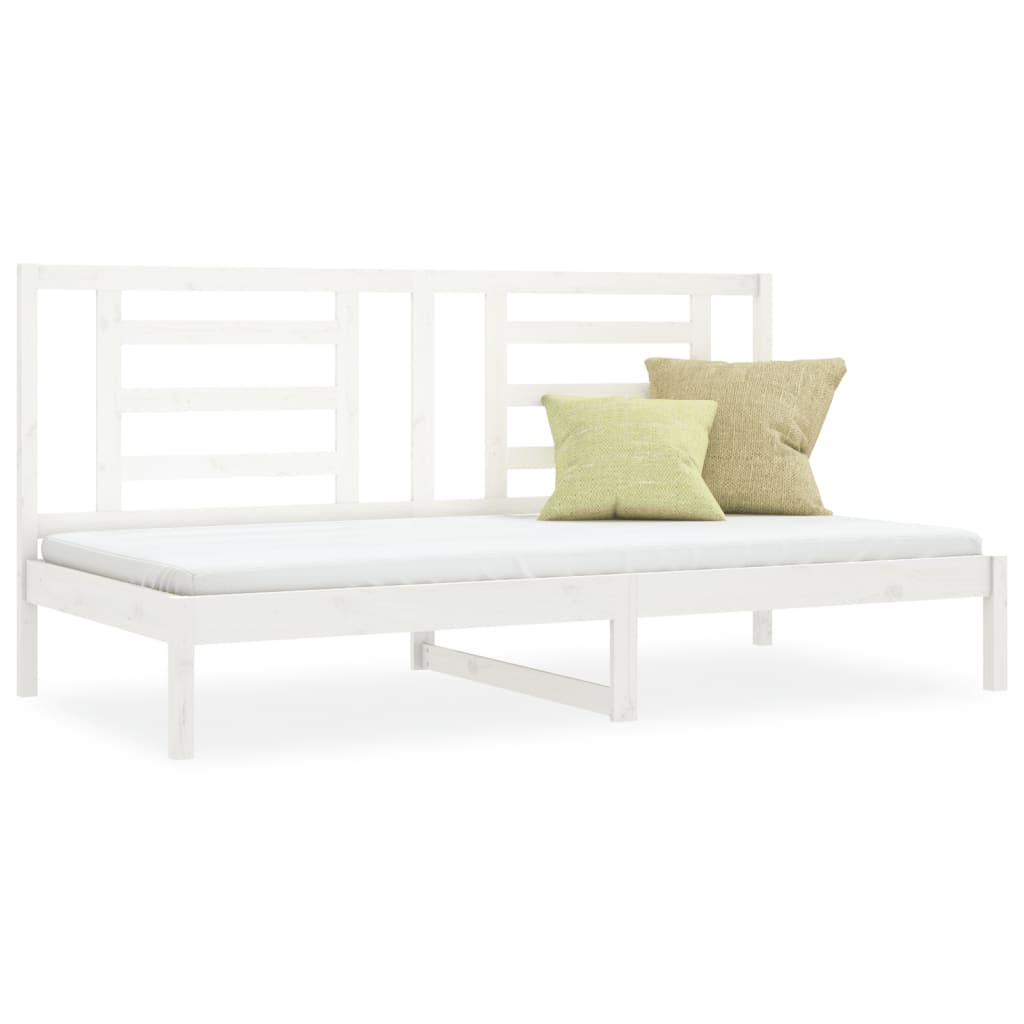 Day Bed without Mattress White 90x200 cm Solid Wood Pine