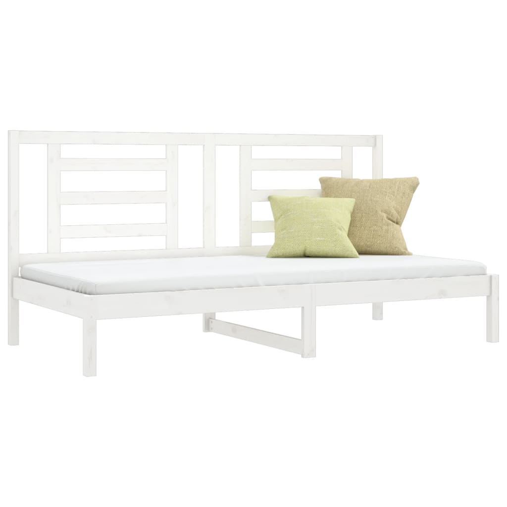 Day Bed without Mattress White 90x200 cm Solid Wood Pine