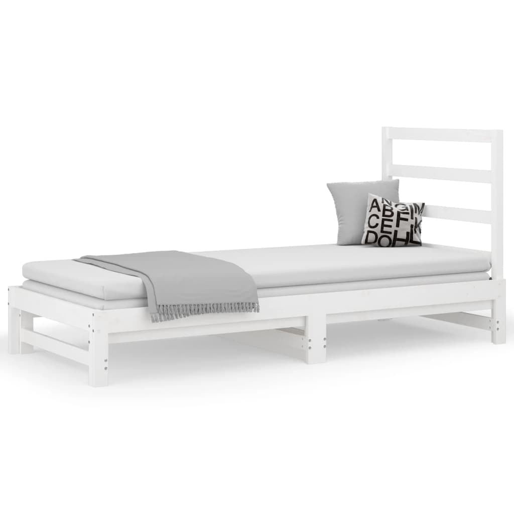Pull-out Day Bed without Mattress White 2x(90x200) cm