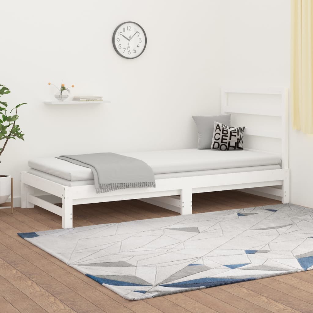 Pull-out Day Bed without Mattress White 2x(90x200) cm