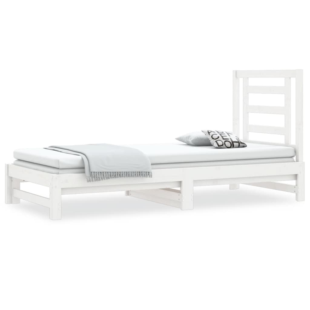 Pull-out Day Bed without Mattress White 2x(90x200) cm