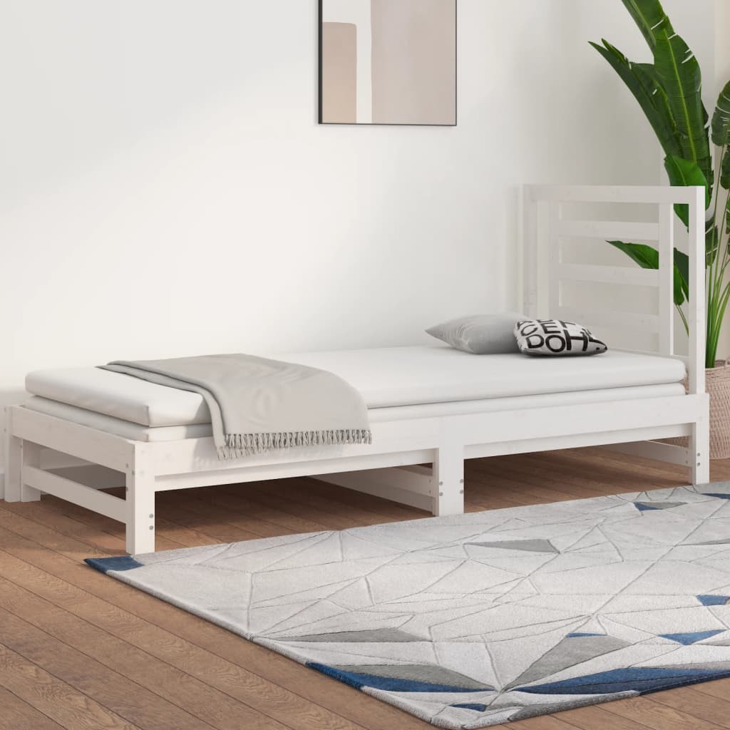 Pull-out Day Bed without Mattress White 2x(90x200) cm