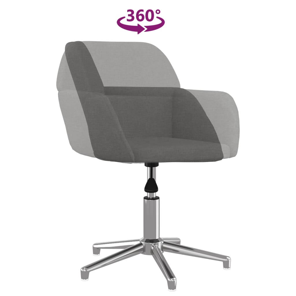 Swivel Office Chair Light Grey Fabric